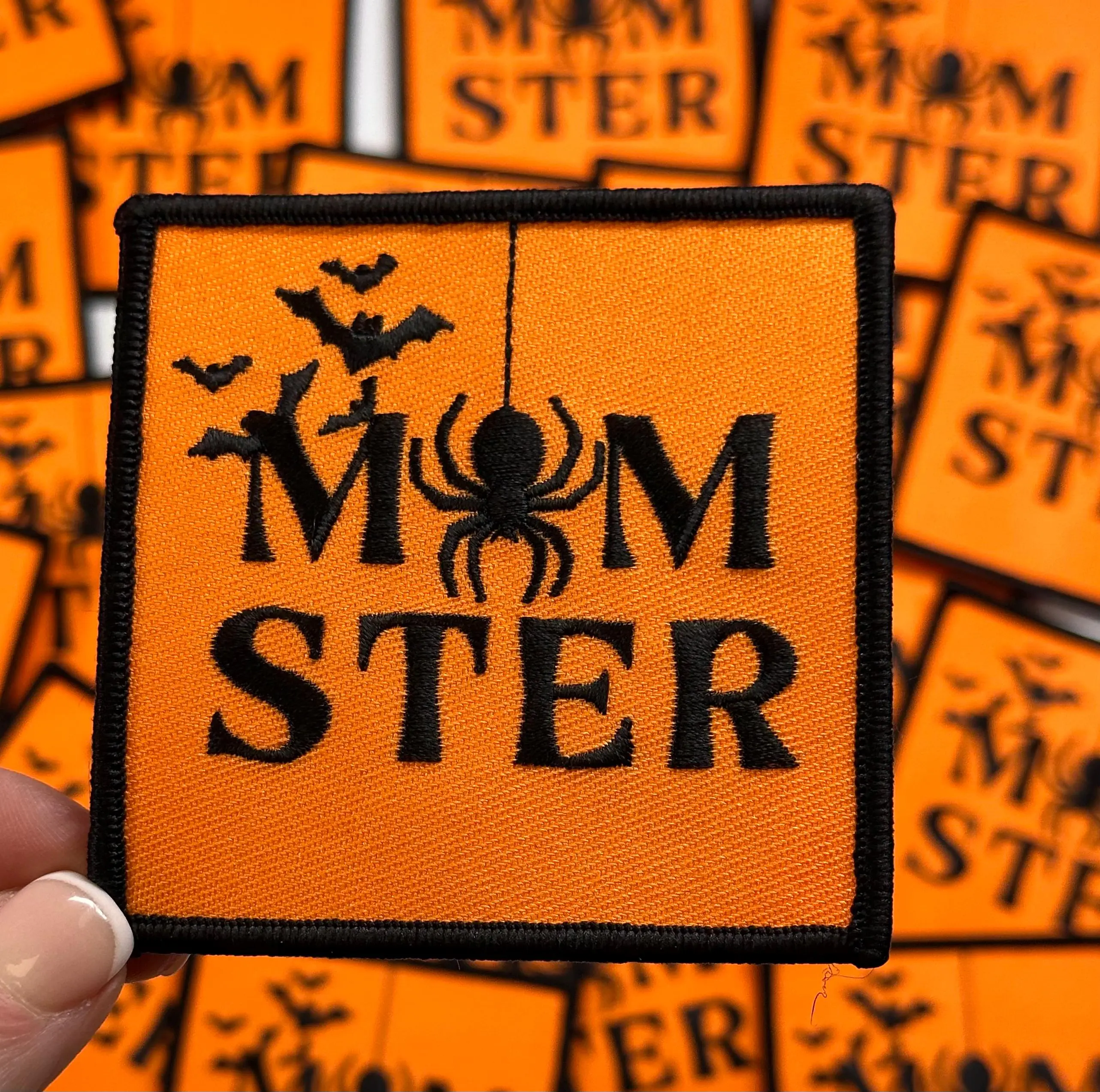 Halloween Momster, halloween patch, halloween, cowboy ghost, trick or treat, fall patches, pumpkins, boo patch, mom patches