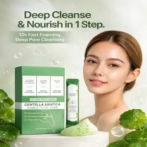 2Boxes Centella Asiatica Bubble Facial Mask,Remove Black, Control Oil, Deeply Clean Facial Dirt Cleansing Skincare