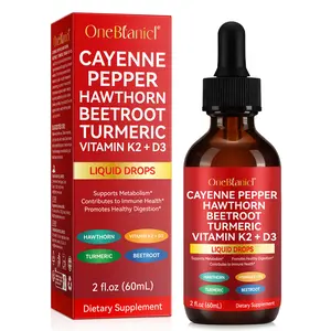 Cayenne Pepper Drops for Weight Loss & Detox Support - Liquid Organic Cayenne Supplement with Hawthorn Berry, Beet Root & Turmeric for Circulation & Heart Health*, Metabolism Booster Drops, Vegan, 2 Fl Oz