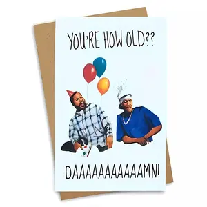 1pc "How Old Are You" Funny Birthday Card with Envelope - Red Humorous Aging Joke Greeting Card for Men & Women, Cartoon-Style Design with Party Hats & Balloons, Festive Party Supplies, Fun Party Cards, Playful Design, Colorful Illustration