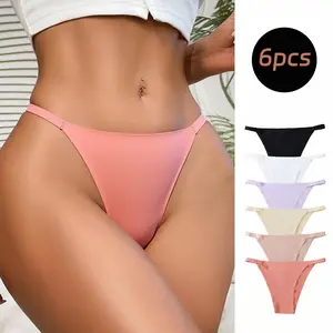 Women’s solid-color underwear set featuring soft, comfortable, breathable, antibacterial panties; highly elastic and durable; slim-fit casual everyday wear that’s easy to match; women’s thong; suitable for all seasons; spring women’s underwear.
