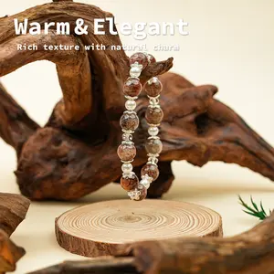 Red Rabbit Hair Texture Crystal Bracelet - 10mm Temperament Style