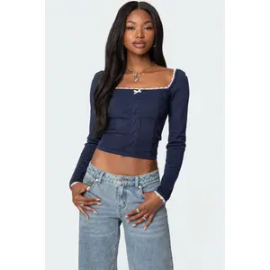 Ansley Lacey Cable Knit Top