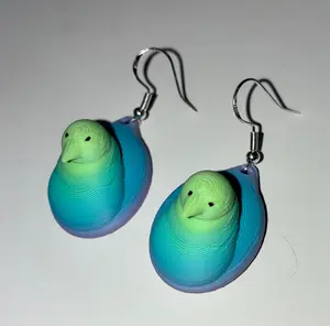 Peep multicolor earrings! 💜💙💚