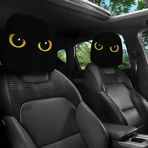 2 Piece Cat Eye Car Headrest Covers, Car Interior Accessory, Halloween Decoration, All-Weather Use, Elastic Design, Perfect Gift for Friends & Family