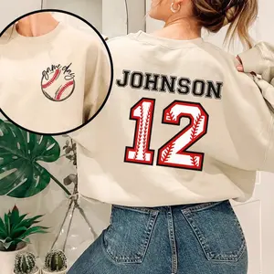 Custom Baseball Sweatshirt, Personalized Baseball Shirt, Baseball Team Name Hoodie, Baseball Sweatshirt, Game Day Hoodie, Baseball Sweatshirt, Baseball Mom Tee