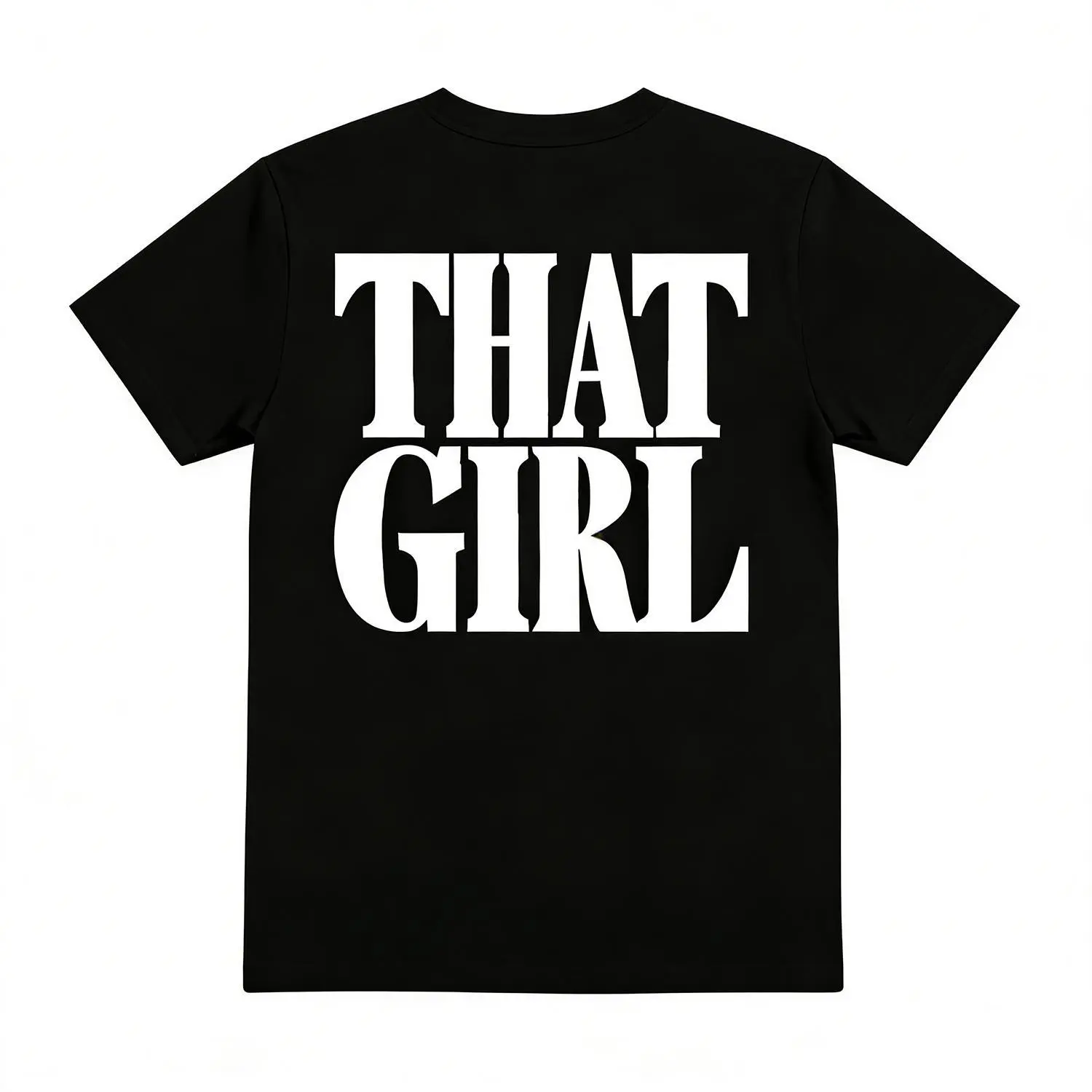 THAT Graphic Cotton Tee for Women - Casual Crew Neck Short Sleeve T-Shirt with Bold Geometric Lettering, Breathable & Soft White Top for Spring/Summer Casual Attire, Summer Tshirt, Semitransparent Material