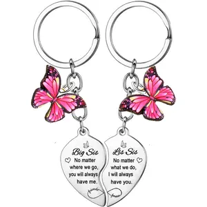 2Pcs Big Sister Little Sister Matching Keychain Big Sis Little Sis Gifts From Sisters Christmas Birthday Gifts For Sisters