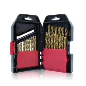 29PCS Titanium Coated Drill Bit Set (1/16"-1/2"), High Speed Steel Twist Drill Bits, Spiral Flute for Efficient Drilling on Wood/Plastic/Soft Metal, with Organizer Case, Power Tool Accessories, DIY Home Improvement Tools