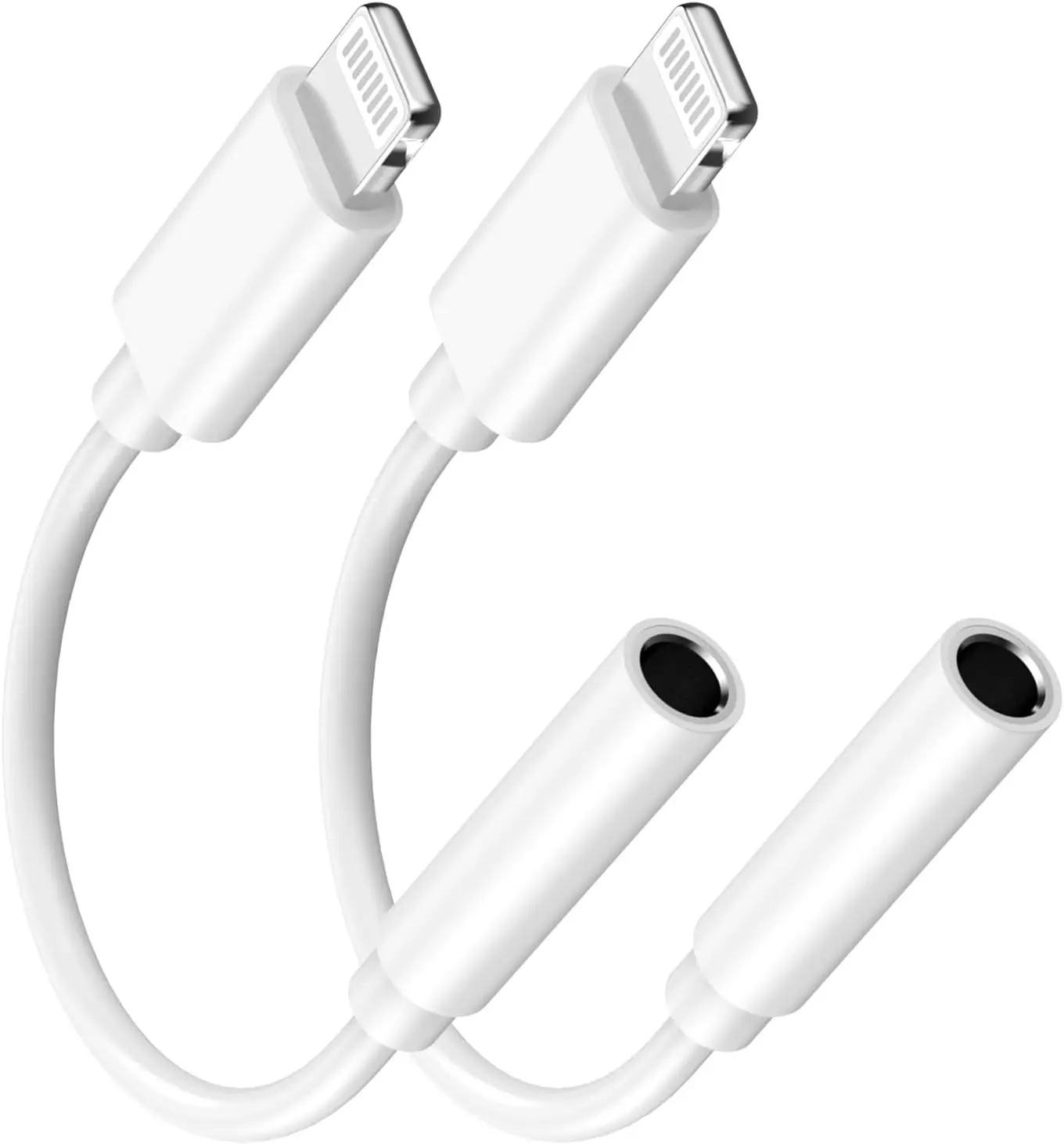 Lightning to 3.5 mm Headphone Jack Adapter | 2 Pack iPhone to 3.5mm Headphone/Earphone Aux Audio Converter Adapter Dongle Cable for iPhone 14 13 12 11 Pro Max XS XR X 8 7