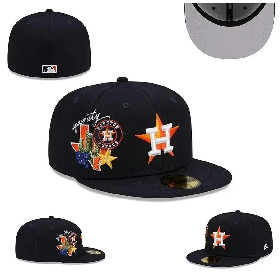 Houston Astros New Era 59FIFTY Fitted Hat – Houston City Edition Cap, Navy Orange Flat Brim Baseball Hat, Collectible Streetwear Headwear