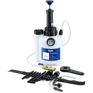 Transmission Fluid Pump, 3L Transmission Filler Pump with 12pc ATF Adapters, Manual Transmission Fluid Transfer Pump with Pressure Gauge, Automotive Transmission Dispenser Pump Tool