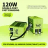 [Buy 1 Get 1 Free Product] 120W GaN Aluminum Super Fast Charger - 2-in-1 Retractable Foldable Mobile Wall Plug, Dual Ports, Type C/Lightning, Compact Travel-Friendly Safe Phone Accessories, Charger for iPhone, Tech Deals Gift,techvibes