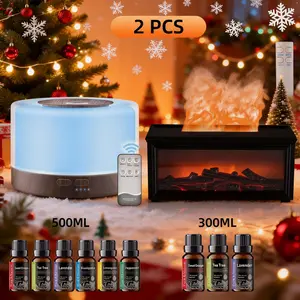 Ultimate Duo Diffuser Set | 2 Remote Humidifiers, Soundwave Tech, 7 LED Colors | Auto Shut-Off & Cool Mist for Air & Ambiance Control