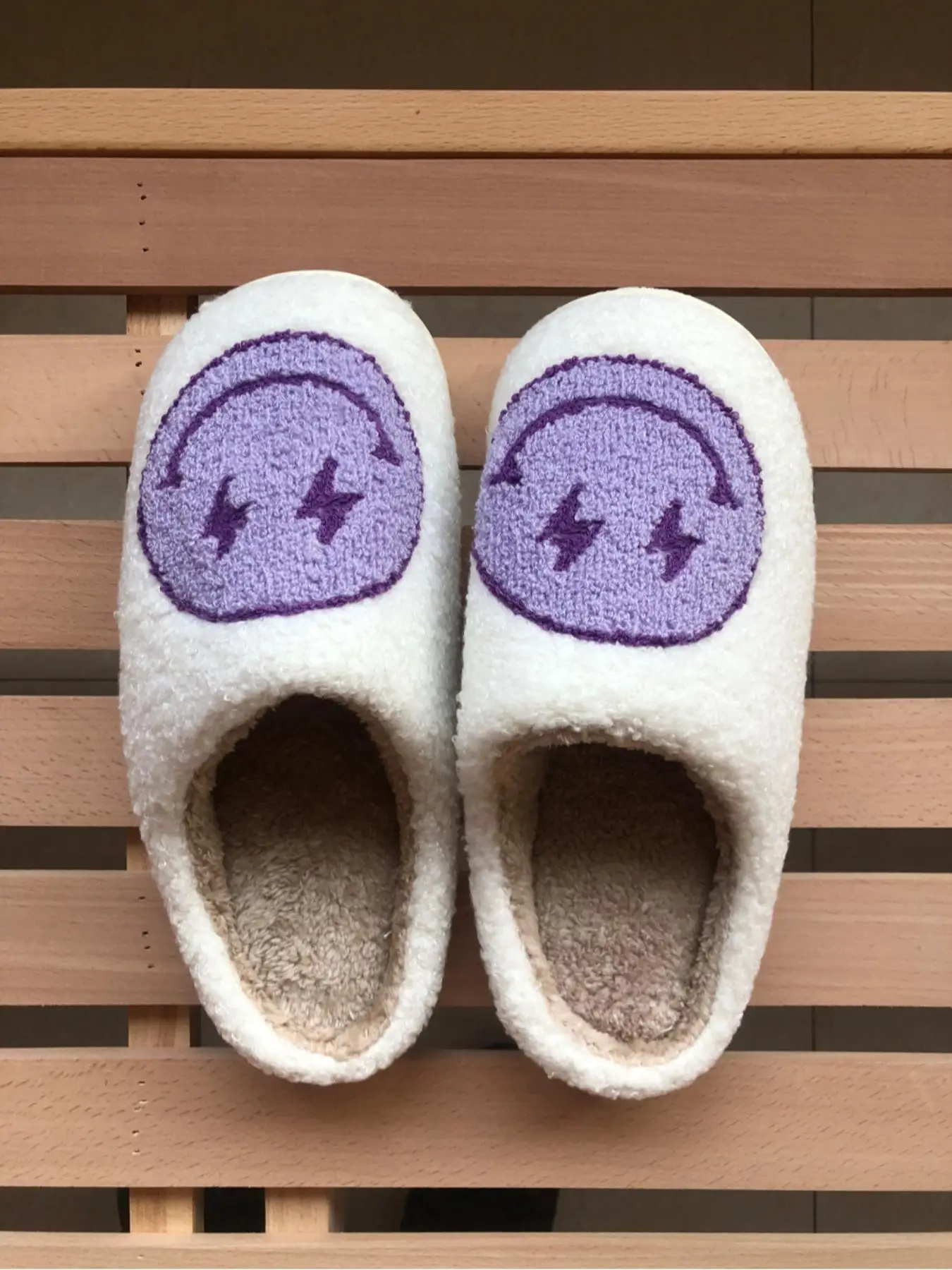 Women's Cute Cartoon Face Pattern Plush Slippers, Casual Soft Comfortable Home Slippers for Fall & Winter, Fluffy Fall & Winter House Shoes for Indoor
