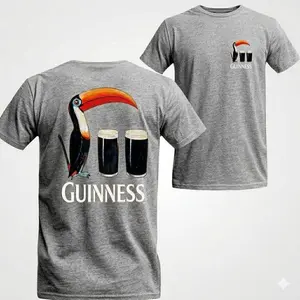 Vintage Guinness Toucan Shirt, Two Pints Mineral Wash Graphic Tee T-Shirt, Gift For Men, For Women, Unisex Casual Graphic T-Shirts