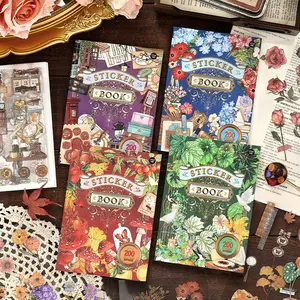 40 Sheets Botanical Flower PET Sticker Book(over 400 pcs) – Waterproof Transparent Pressed Floral Cut-Out Stickers for Journaling, Scrapbooking & Card Decor