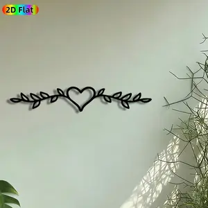 1pc Heart with Leafy Vine Metal Wall Art, Heart Wreath Statue Mural, Artistic Metalwork, Intricate Craftsmanship, Perfect for Valentines Day, Wedding Decor, Perfect for Living Room Bedroom Wedding Venue Decor, Ideal Gift for Romantic Decor Enthusiasts.