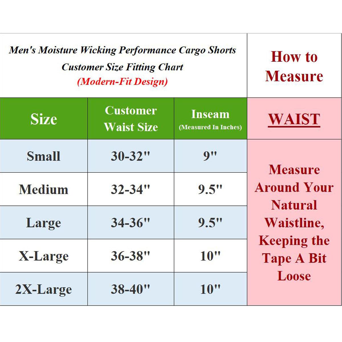 Men's Moisture Wicking Performance Quick Dry Cargo Shorts