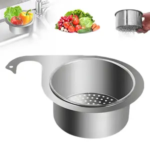 Premium Stainless Steel Swan Sink Strainer Basket, Multi-Functional Kitchen Sink Faucet Hanging Drain Basket and Strainer, Food Waste Filter Quick Drain Vegetable Washing Draining Basket Sink Strainer