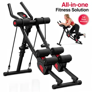 All-in-One Home Fitness Equipment for Full Body Workout | Foldable Ab Trainer Exercise Machine with Resistance Bands | Compact Indoor Fitness Trainer for Home Gym & Daily Exercise outdoorfun