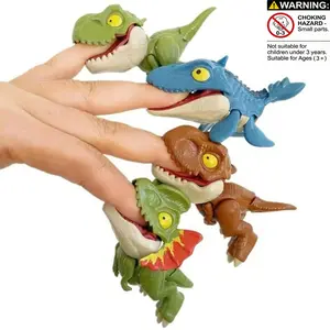 8pcs Random Color Dinosaur Finger Toy, Cute Animal Design Handheld Stress Relief Toy for Teens and Adults, Perfect Birthday Gift for Young and Old
