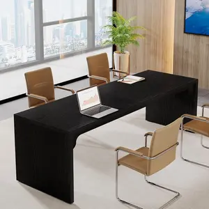 LITTLE TREE 6.5FT Conference Table, Large Rectangle Conference Room Table, Long Meeting Seminar Table Business Tables for 6-8 People (One Table)