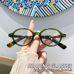 Women's Plastic Oval Eyeglasses with Tortoise Shell Accent, Chic Lightweight Design for Daily Wear, Elegant Reading Glasses for Style, Classic Fashion Glasses