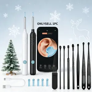 Wireless Visual Ear Pick, 1 Box Rechargeable Ear Wax Removal Kit, Intelligent Ear Wax Remover with Ear Scoop, Ear Cleaning Kit