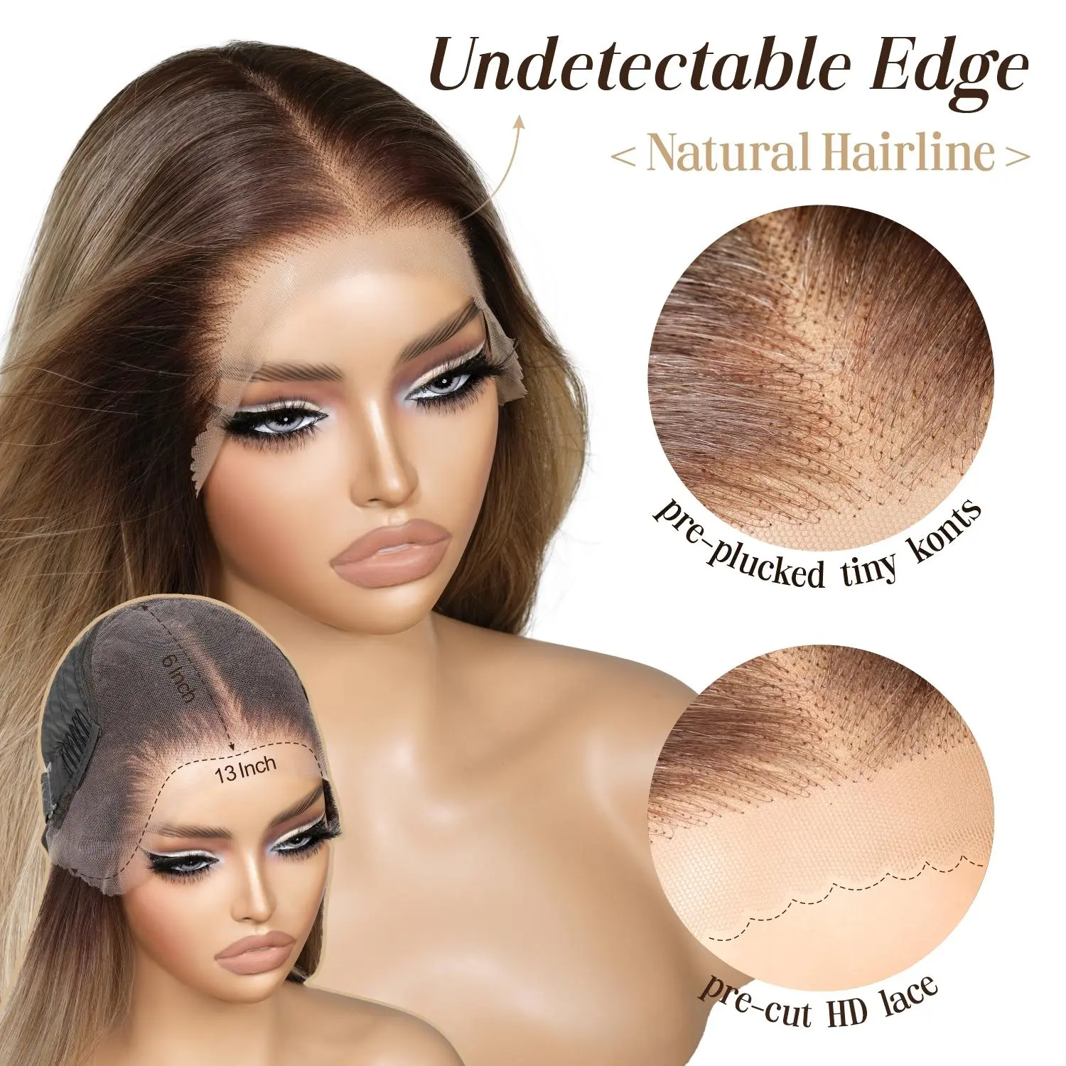 26 Inch Full Frontal HD Lace Wig Human Hair Straight Pre Plucked Glueless 26 Deep Wave Lace Front Wig | 13x4 Brazilian Curly Human  main image 2