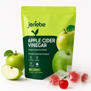 Apple Cider Vinegar Gummies ACV Supplement, Specially Added ACV Powder, Vitamin B12 & Folic Acid to Support Digestive Health, Metabolism & Cell Wellness for Adults Anytime, 60 Individually Wrapped Vegan Gummies, 30-Day Supply