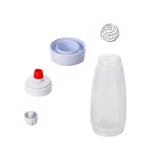 MIUVA Pancake Batter Dispenser and Mixer with BlenderBall Wire Whisk Batter Bottle Squeeze Kitchen Pancake Shaker Batter Dispenser Bottle Baking Tool for Cupcakes, Muffins, Crepes, and More Thanksgiving tableware Valentine's Day gift Christmas Stock Up