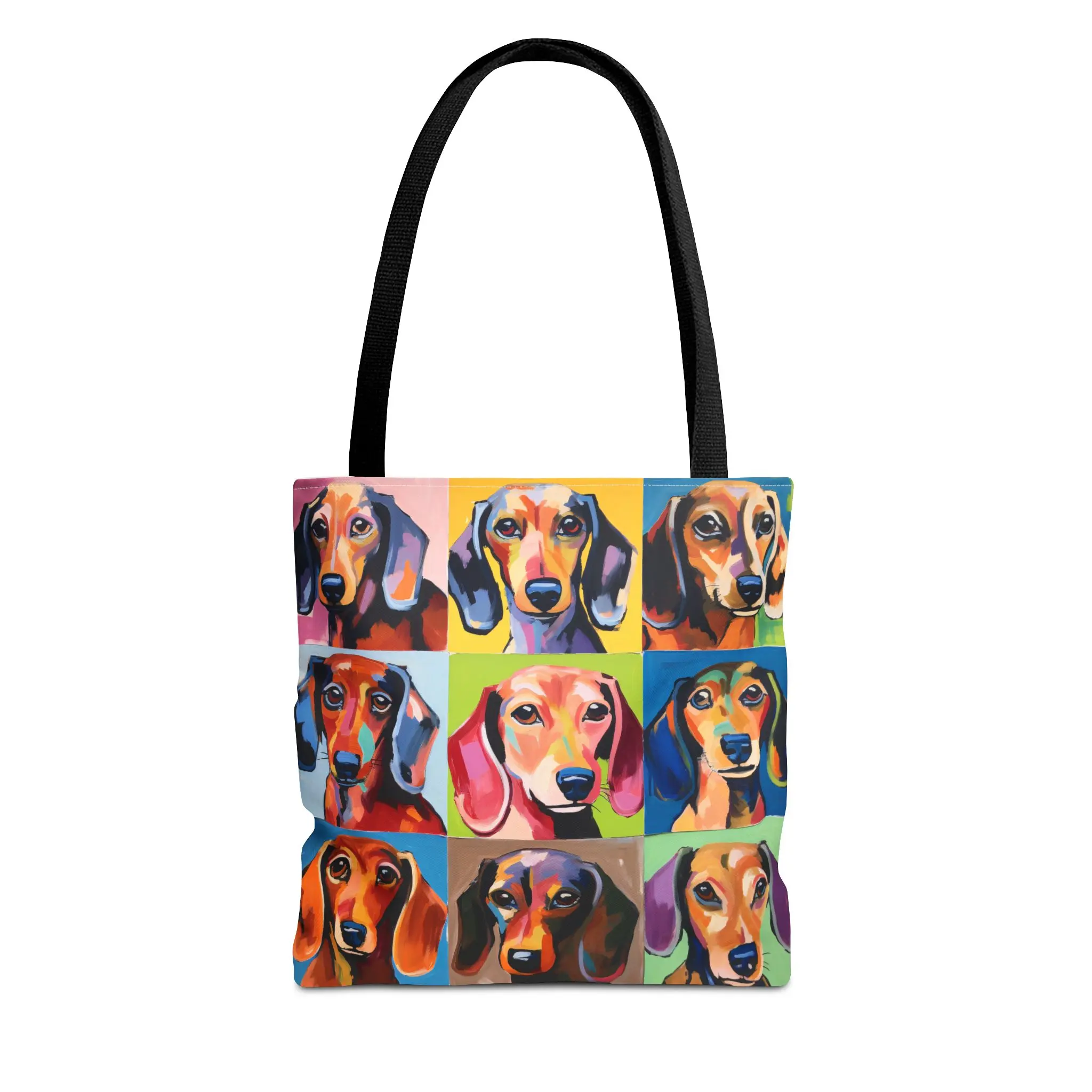 Colorful Dachshund Tote Bag Bright and Cheerful Brown Dapple Weiner