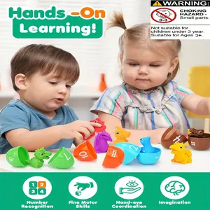 Kids Educational Farm Treasure Chest Dinosaur Blind Box Animal Matching Puppet Cognitive Sorting Toy, Montessori Early Learning Gift for Easter Children's Day