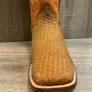 Chapparal´s Light brown Weaved Leather Boots luccheseboots