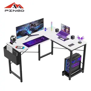 PINGO Computer Desk with L Shaped, Sturdy Gaming and Working Desk for Home & Office