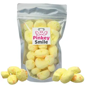 Freeze Dried Candy Banana Salt Water Taffy 2 oz - Cut To Bite Sized Pieces - Ships In Box - Deliciously Crunchy, Intense Flavor, Lightweight Snack