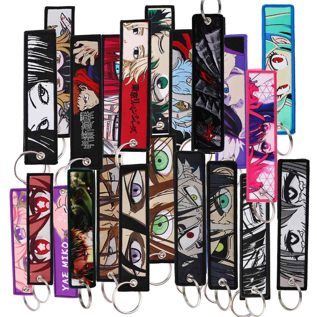Classic Anime Cool Embroidery Key Fobs Key Tag Motorcycles Cars Backpack Chaveiro Keychain For Friends Fashion Key Ring Gifts