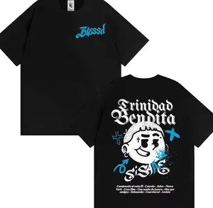 Rapper Blessd Si Sabe Album 2026 Tour T Shirt Men Women Fashion Casual 100% Cotton T-shirts Hip Hop Vintage Short Sleeve T-shirt YWV