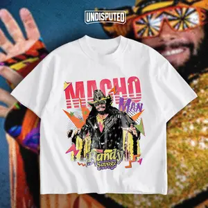 UNDISPUTED Randy Savage "Macho Man" Heavy Cotton WWE T-shirt - Ooh Yeah Legend Fan Apparel - Classic Pump Cover Oversized Gift - DTG Printed
