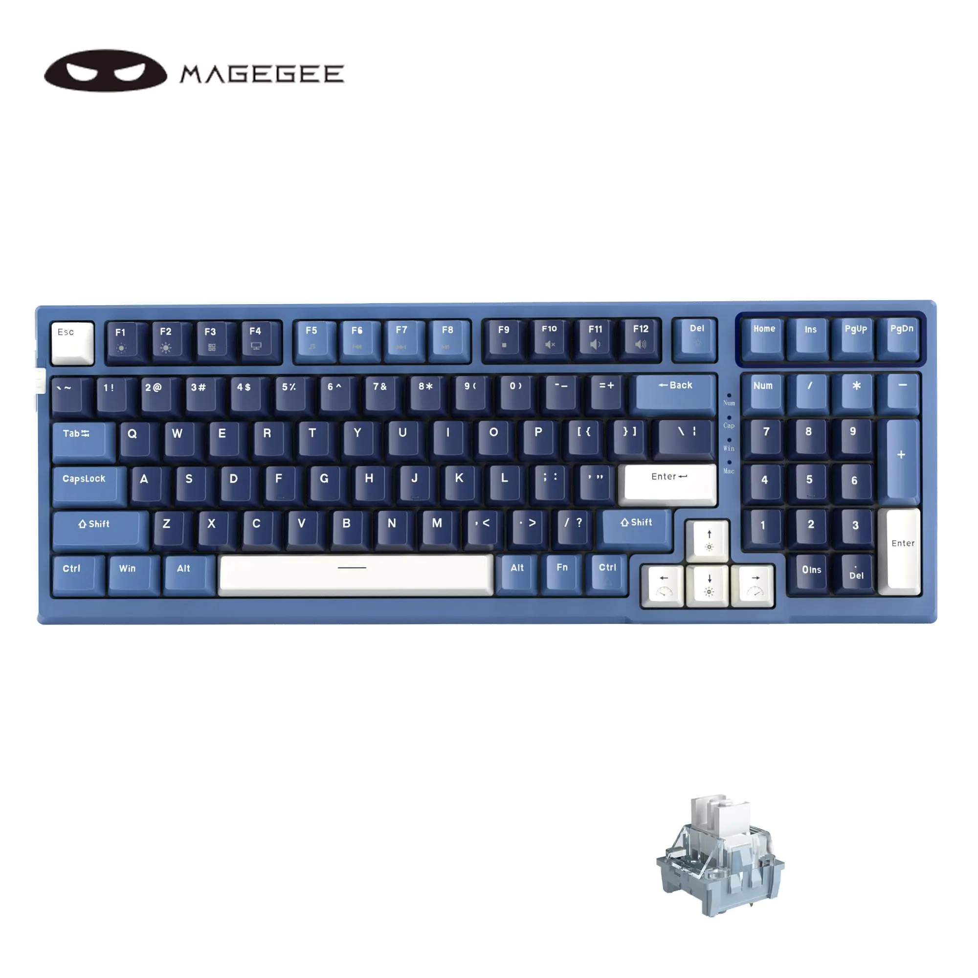 MageGee SKY98 Mechanical Gaming Keyboard, 96% Gasket Hot Swappable Wired Custom Creamy Keyboard Mechanical with 5-Layer Sound Dampening, Ergonomic Bui