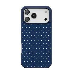 Casely iPhone 17 Pro Max Case | On the Dot | Navy Polka Dot | Align Soft-Touch Flexible Bumper Case | Compatible with MagSafe