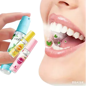 SADÖER 3pcs  Breath Spray Alcohol-Free Oral Freshener Long-Lasting Fresh Breath Mint Lemon Peach Flavor Portable Pocket Size for Travel Parties Daily Use Romantic Gift for Couples Party Essential Compact Design Refreshing