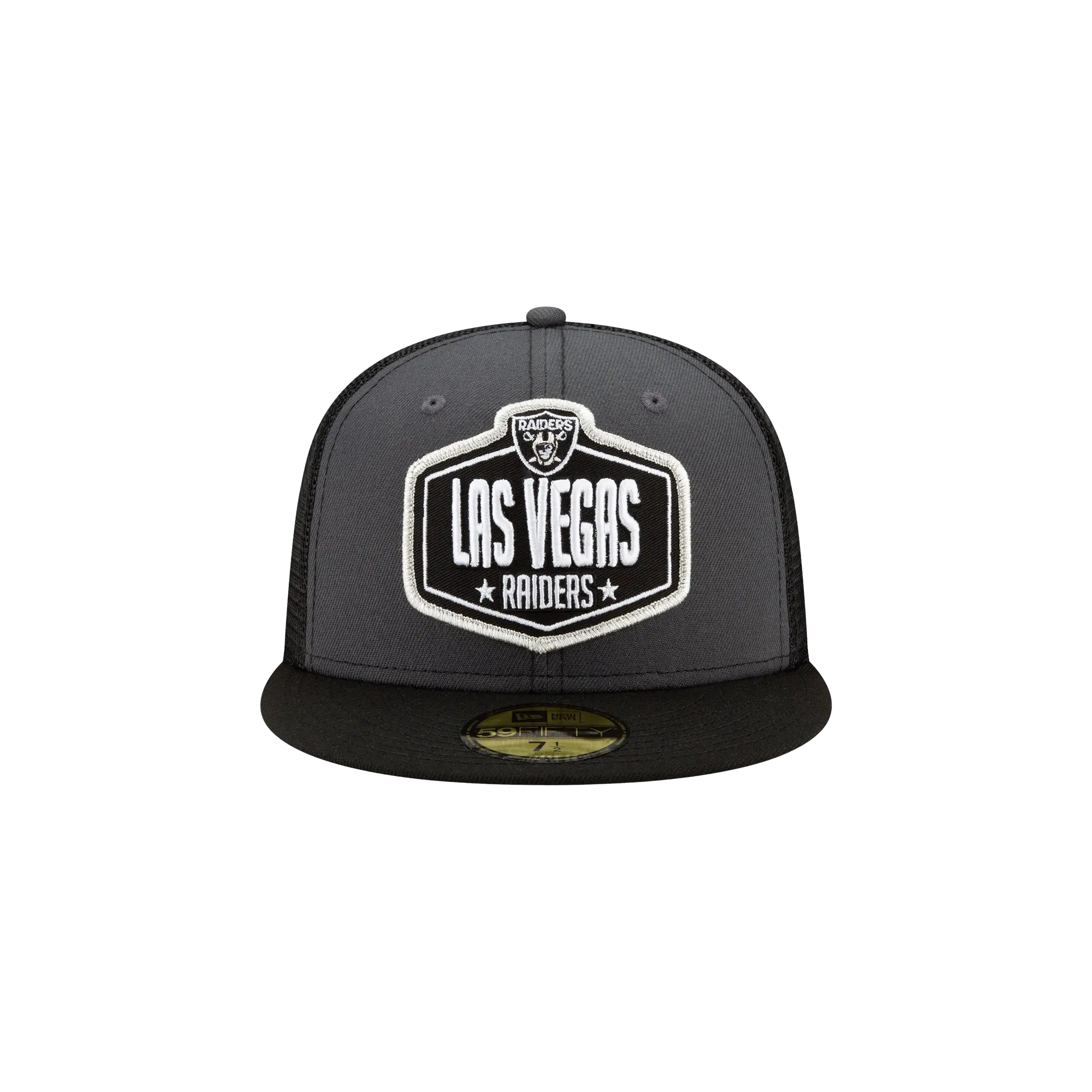 59FIFTY Las Vegas Raiders 2021 Draft Fitted Hat "Graphite / Black - Brim" NE783