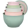Greentainer 5-Piece Plastic Mixing Bowls Set with Lids - Aesthetic Morandi Colors, Lightweight Unbreakable Nesting Bowls, Serving & Kitchen Food Prep