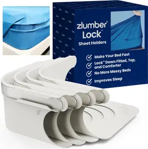 Zlumber Lock Bed Sheet Holder - Patented Corner Frame with No-Slip Mattress Straps, One-Time Installation, Fits All Sheets, Secure Hold for Comfortable Sleep - Bedsheet Clip
