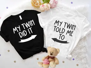 My Twin Did It Shirt, My Twin Told Me To T-shirt, Matching Twin Tee, Birthday Gift Tee, Cute Twins Shirt, Funny Matching Sibling Shirt.