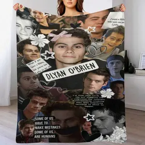 1PC Actor Dylan O'Brien Themed Blanket Print, Ultra Soft Polyester Flannel All Season Comfortable Bed Cover, Suitable For Home, Travel, Fan Gifts, Durable Movie Souvenirs， cooling blankets soft elastic breathable cooling blankets warm flannel blanket