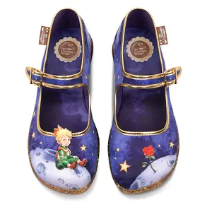 Hot Chocolate Design The Prince  Women's Mary Jane Flat, Adjustable Buckle-Strap, Cushioned Inner Sole with Arch Support and Non-Marking Rubber Sole