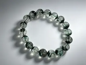 Clear Green Phantom Crystal Bracelet, Half-Basin Inclusion Design, Cool & High-End Vibe Accessory, A Delicate Gift for Her